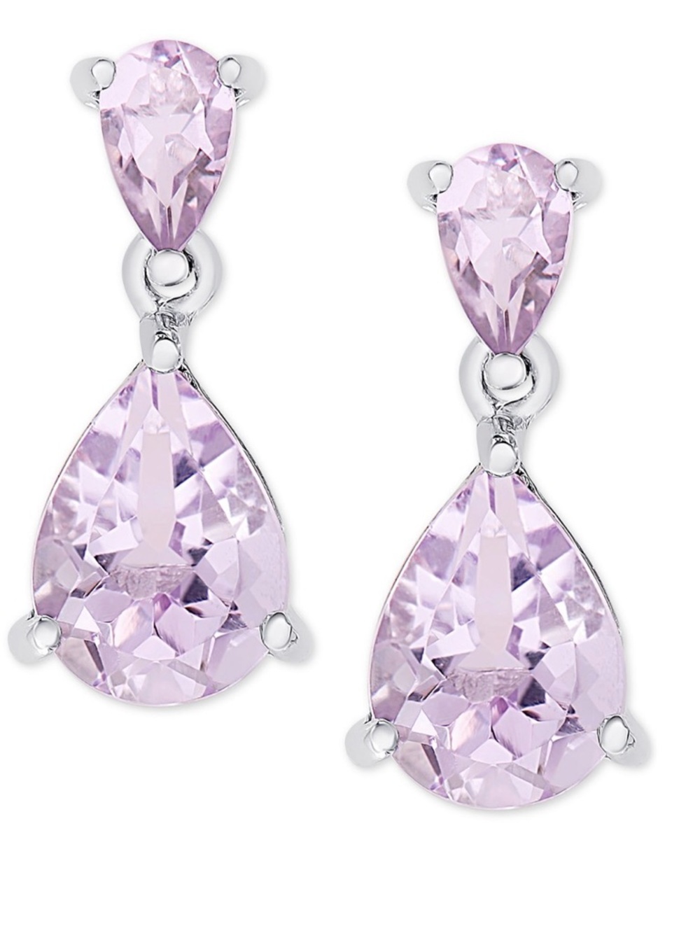 NEW Elegant Lavender Teardrop Drop CZ Earrings